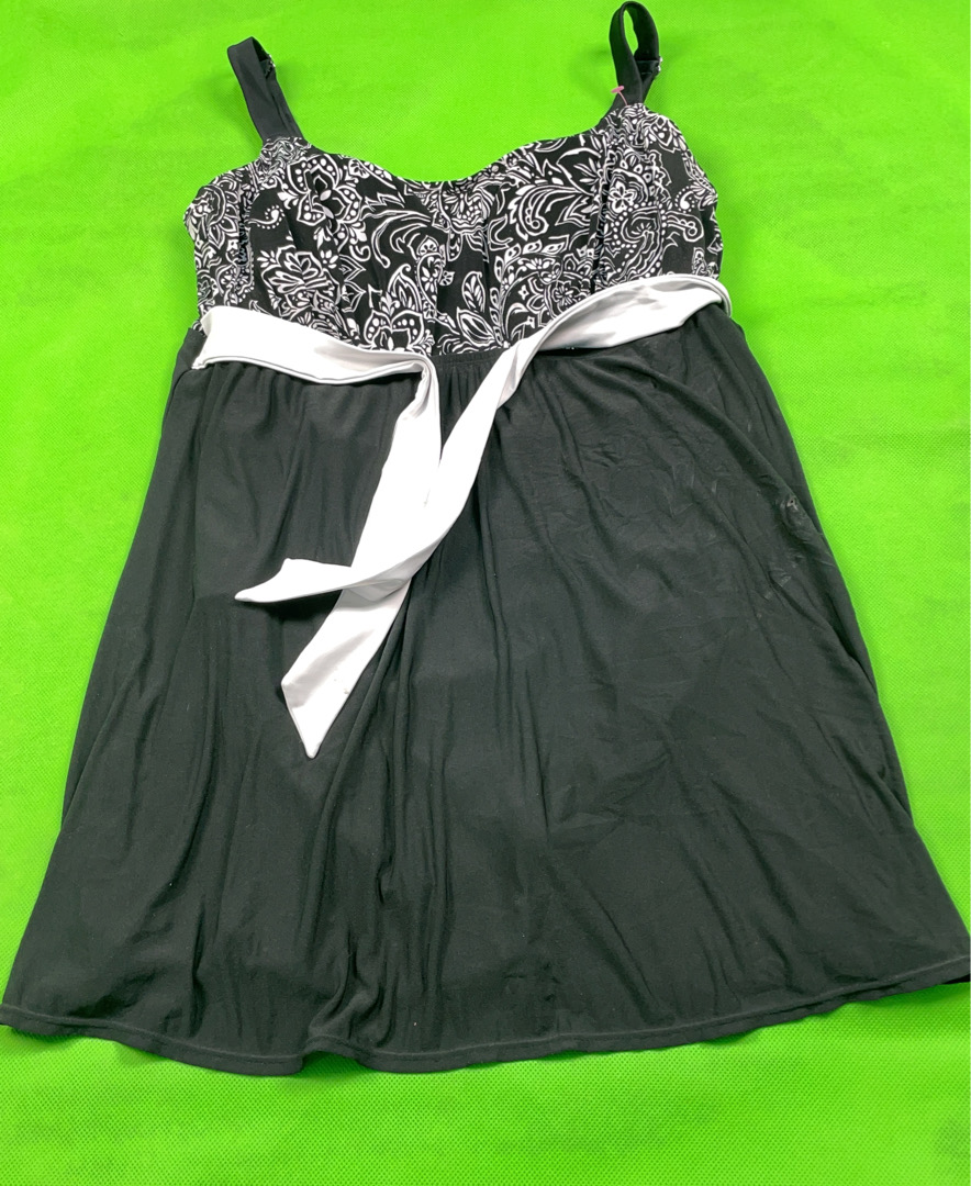 Unbranded Black Paisley Print Spaghetti Strap Dress