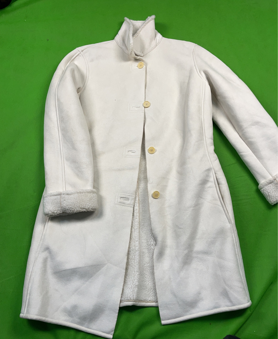 Lands' End White Sherpa Coat