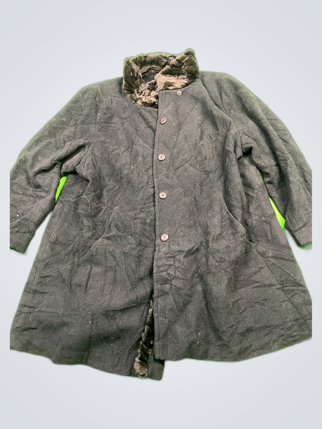 Addition Elle Gray Fur-Lined Coat