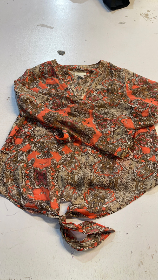 Blusa con lazo delantero de estampado cachemir de ..