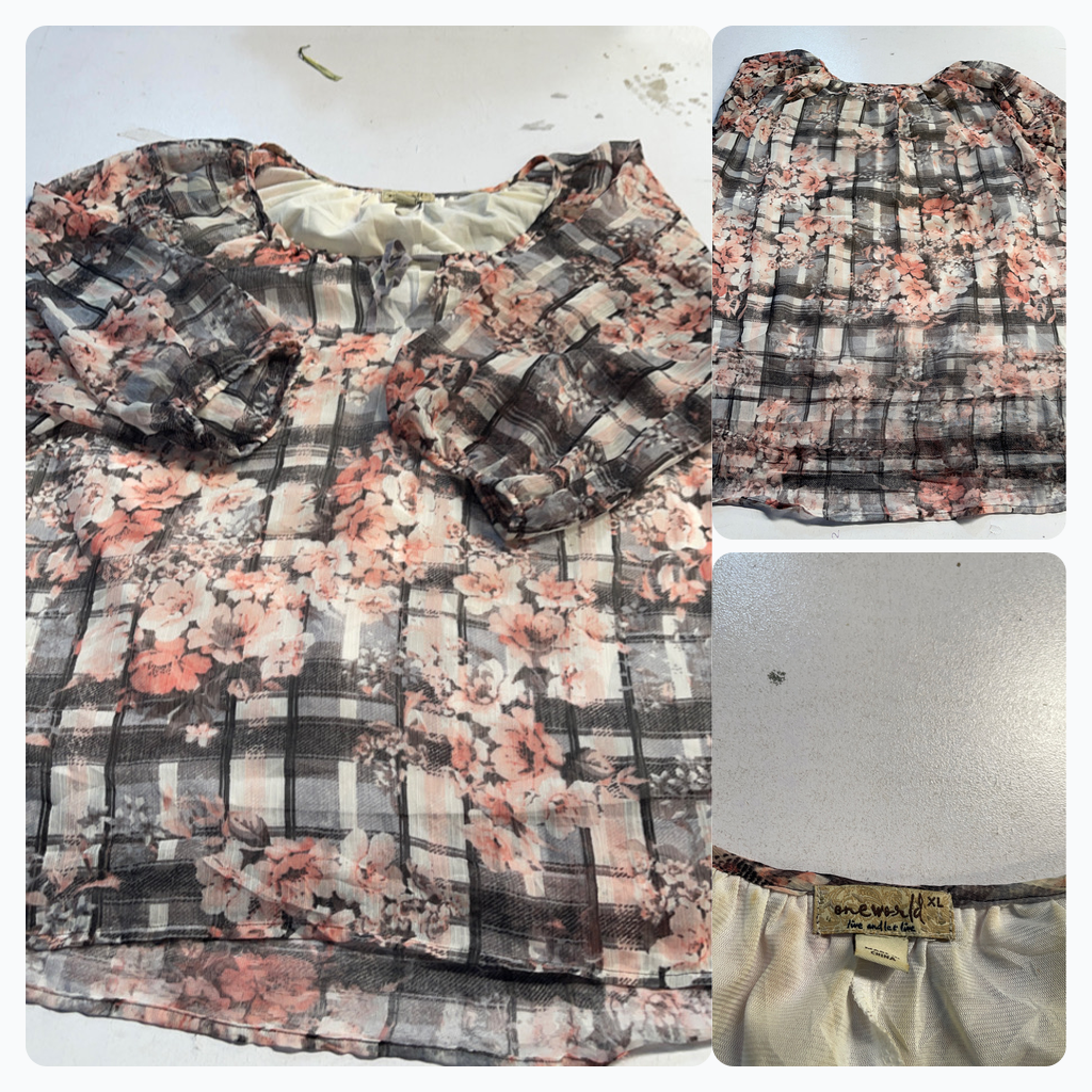 Blusa de cuadros florales
