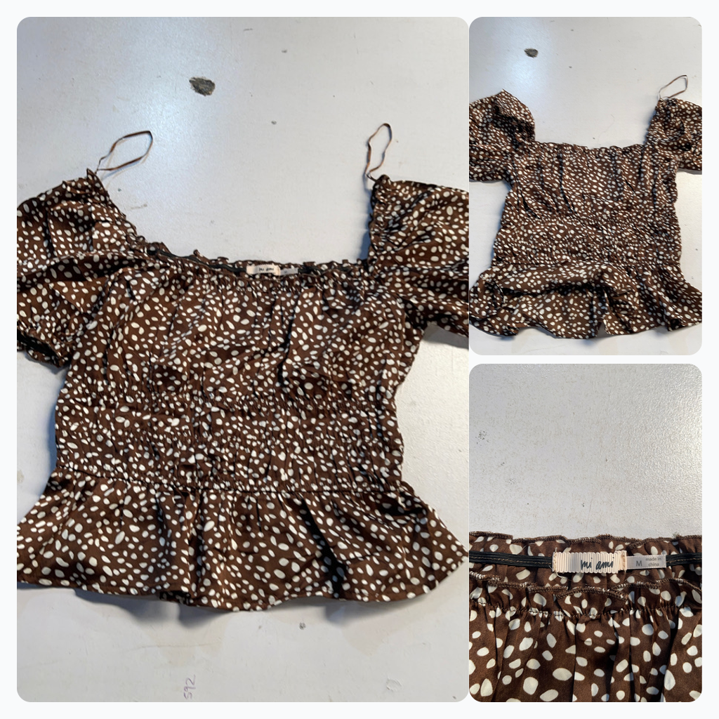Brown and White Spotted Blouse