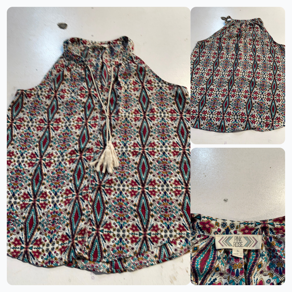 Blusa sin mangas rosa claro