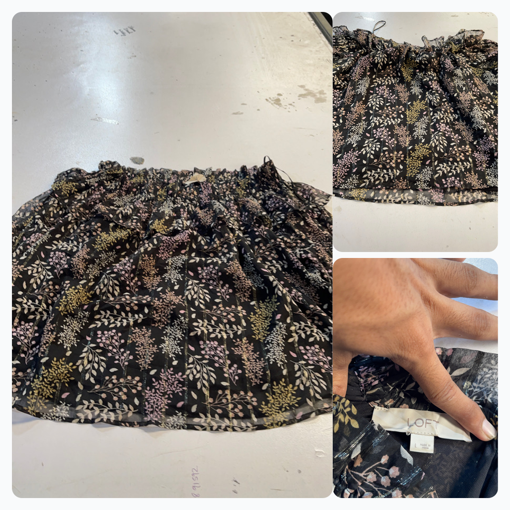 LOFT Floral Print Mini Skirt