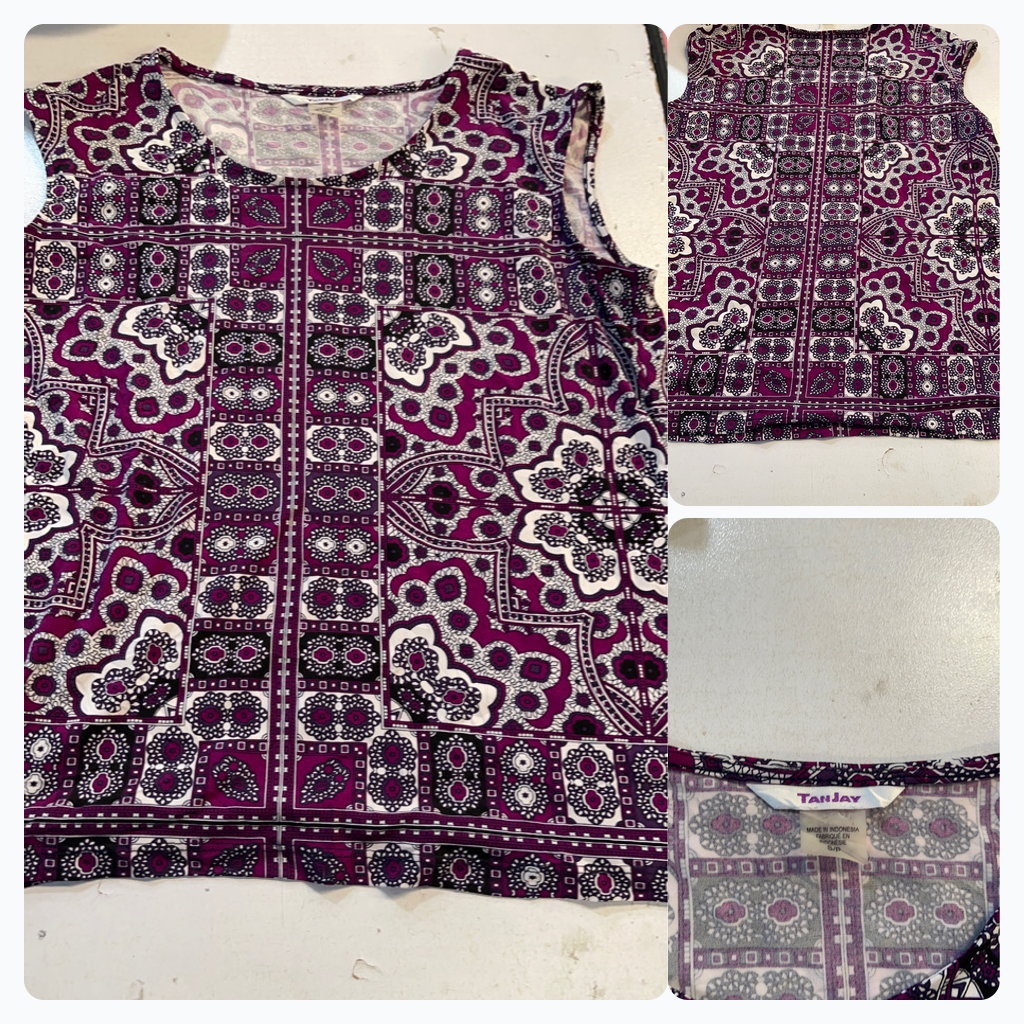 Tan Jay Printed Sleeveless Top