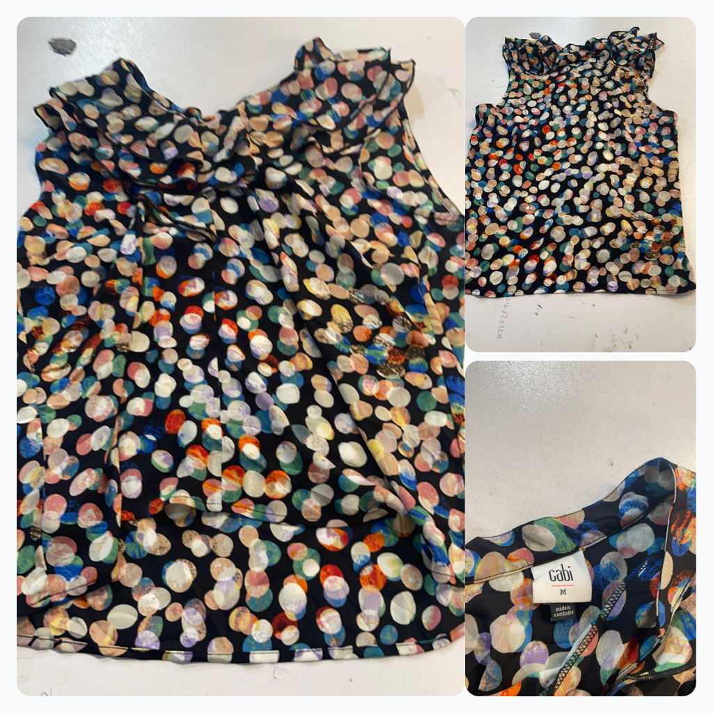 Cabi Polka Dot ärmellose Bluse