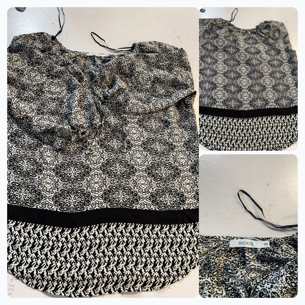 RICKI'S Black and White Patterned Blouse
