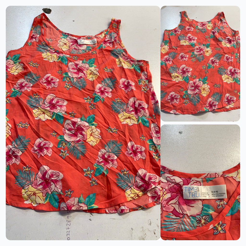 Time and Tru Floral Tank Top