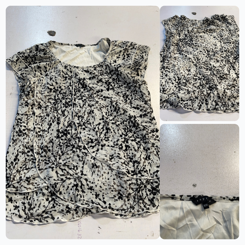Black and White Floral Blouse