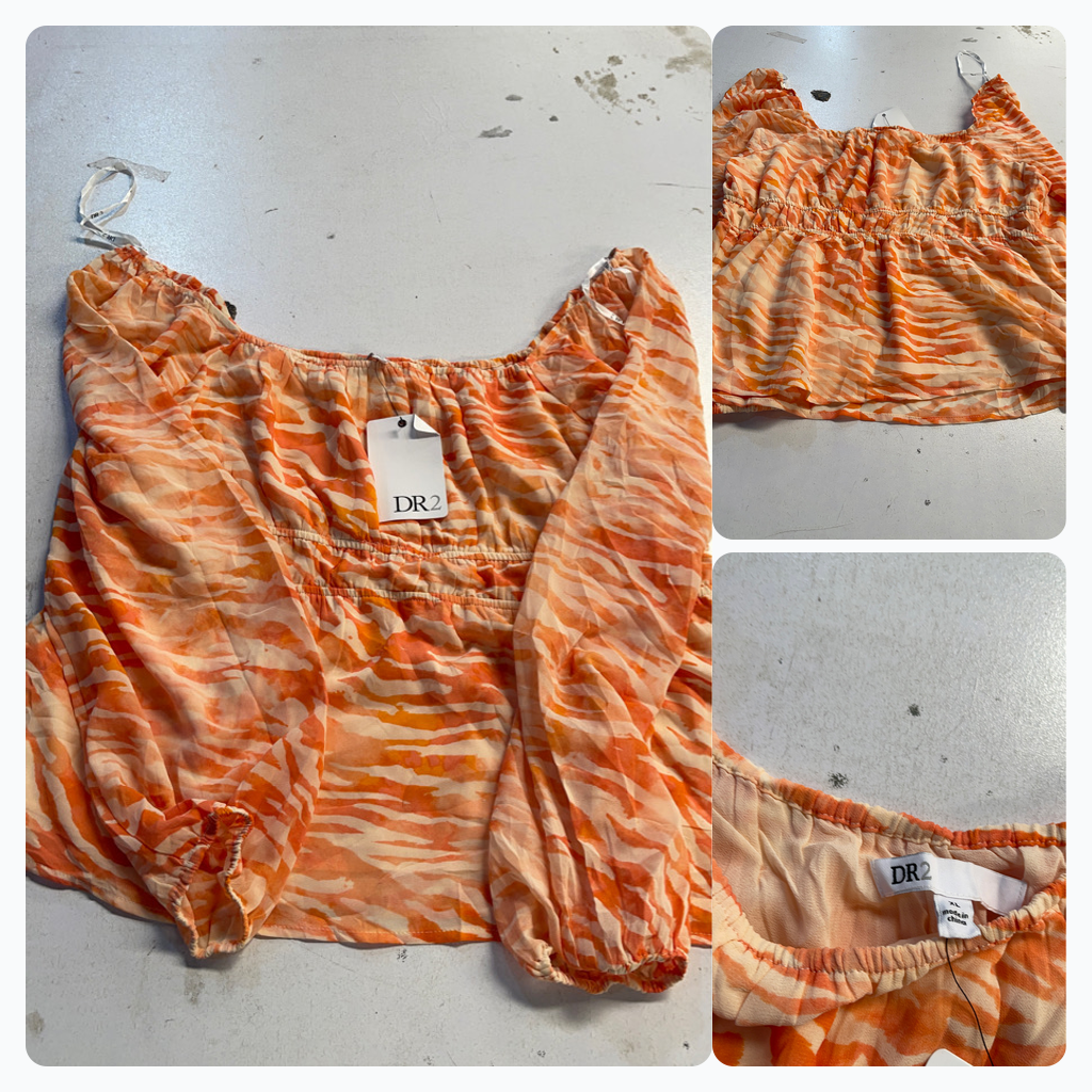 DR2 Orange Zebra Print Long Sleeve Top