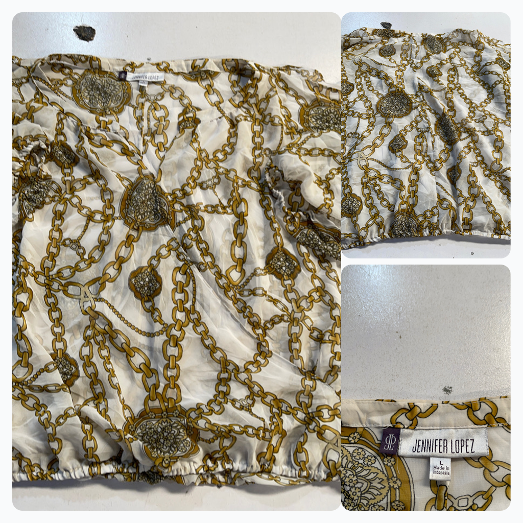Jennifer Lopez Chain Print Blouse