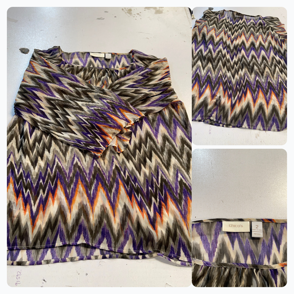Chico's Multicolor Chevron Print Blouse