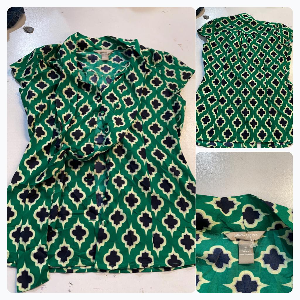 Banana Republic Green Patterned Dress