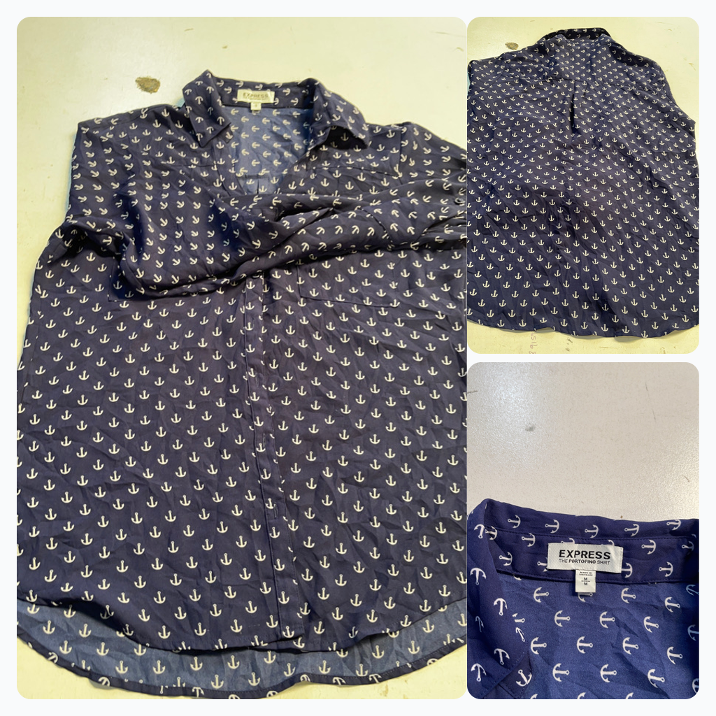 Camisa de botones con estampado de ancla Express