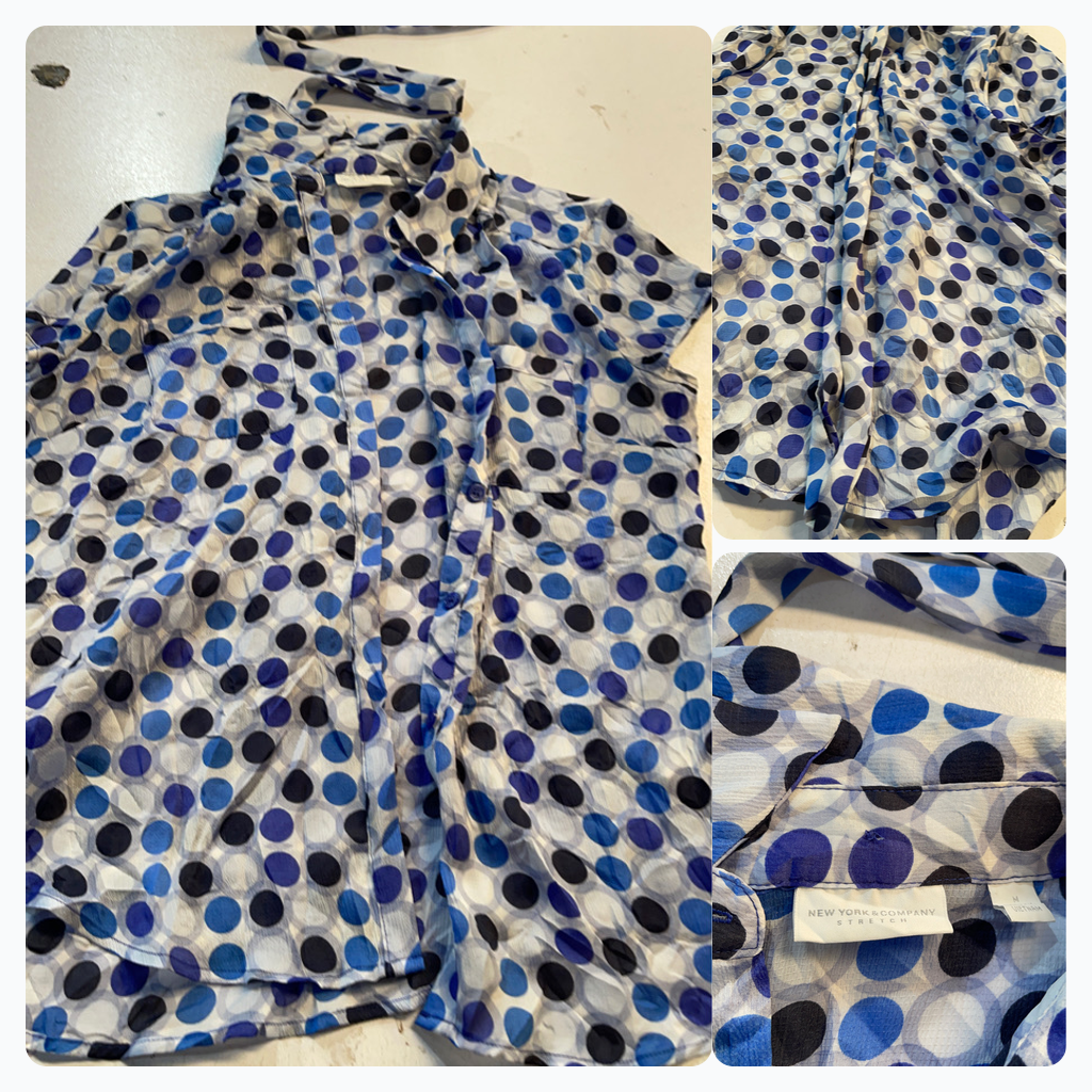Blouse à col nœud à pois