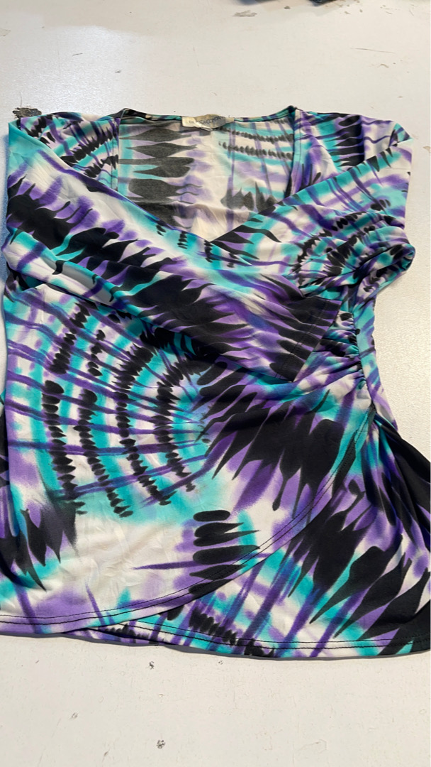 Bliss & Company Tie-Dye Ruched Top