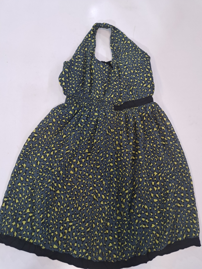 Gemustertes Halter-Mini-Kleid