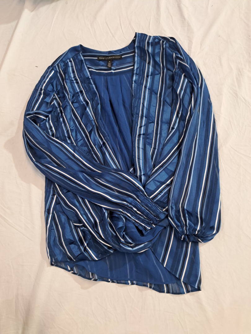 White House Black Market Striped Blouse