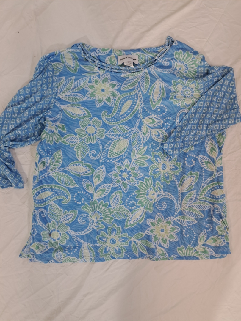Alfred Dunner Floral Print Long Sleeve Top