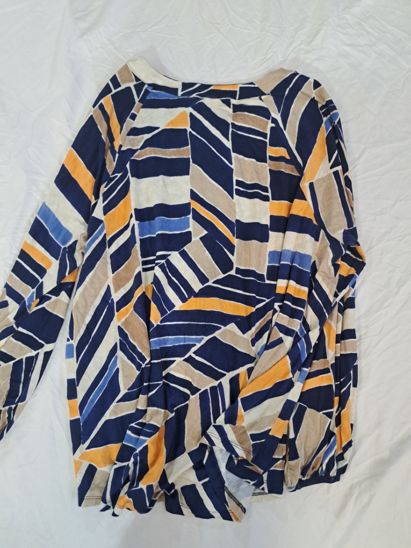 Chico's Geometric Print Long Sleeve Blouse