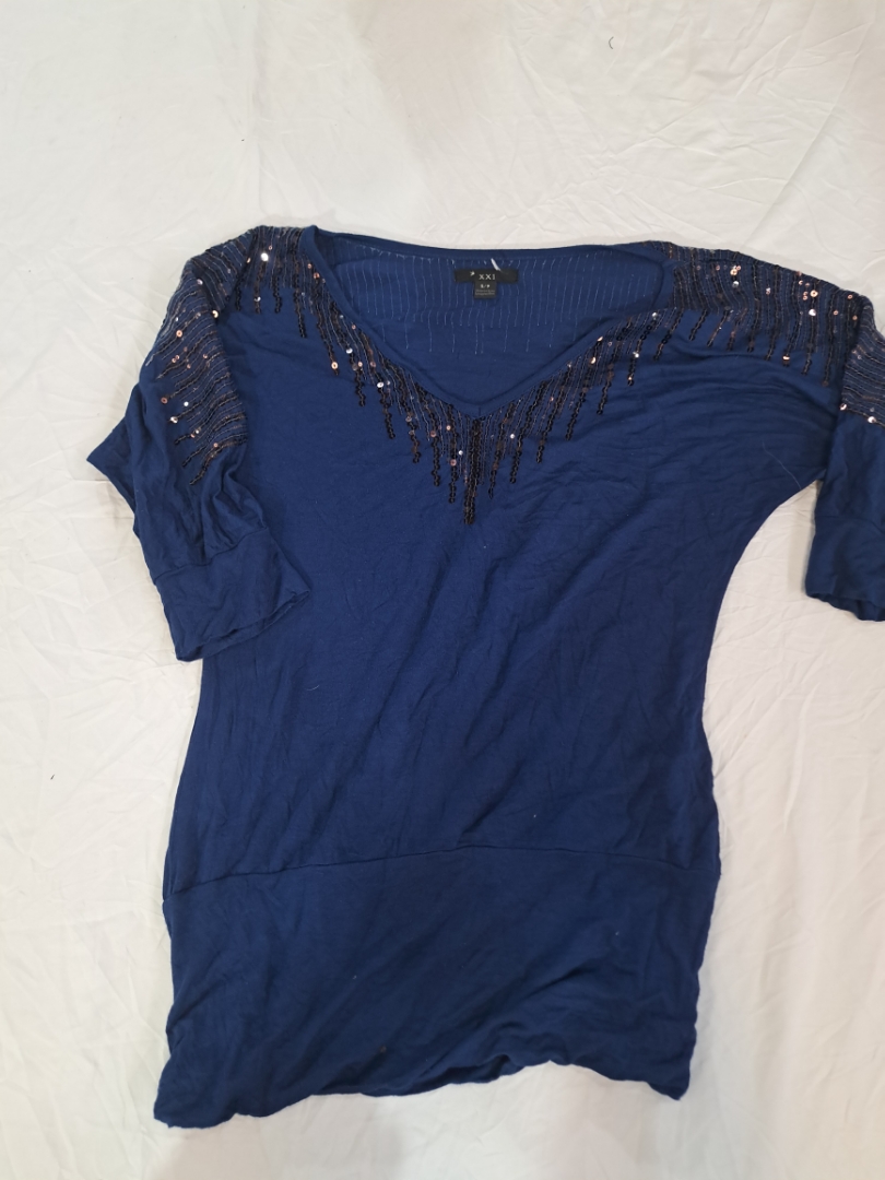 XXI Blue Embellished Top