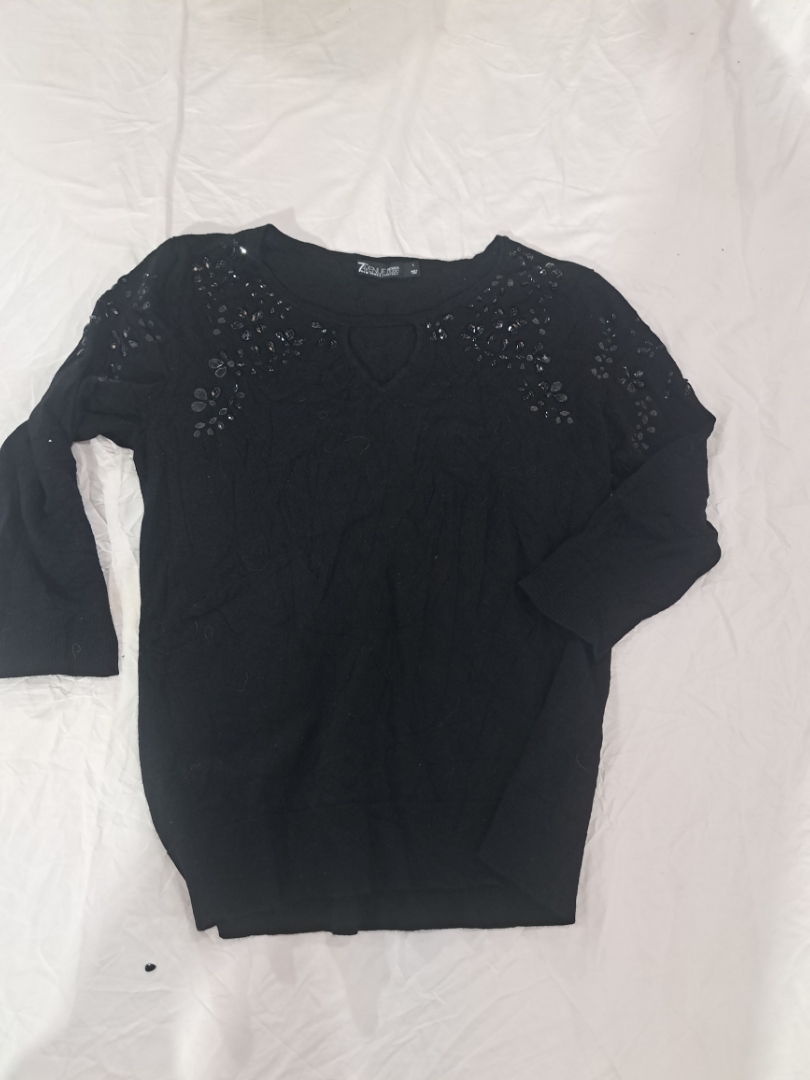 7th Avenue New York & Company Black Embellished Sw..