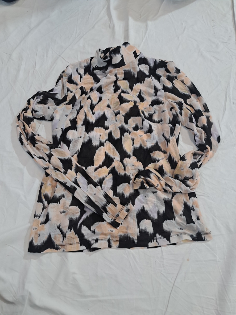 Cabi Floral Print Turtleneck Top