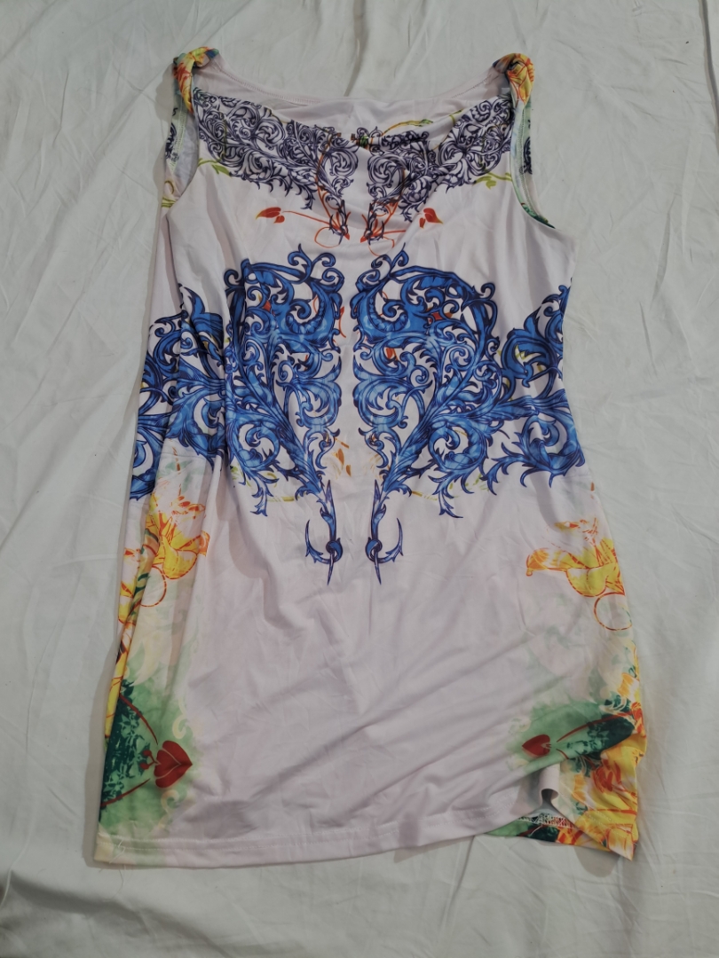 Printed Sleeveless Mini Dress