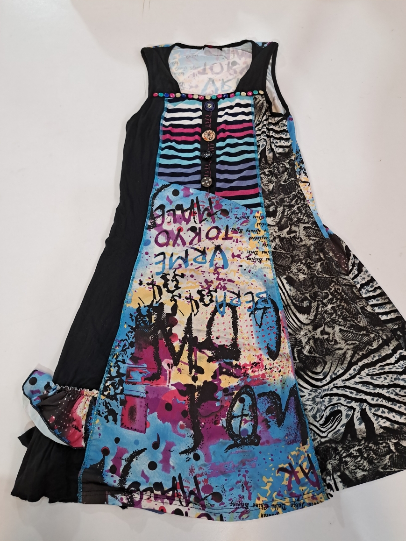 Robe sans manches en patchwork