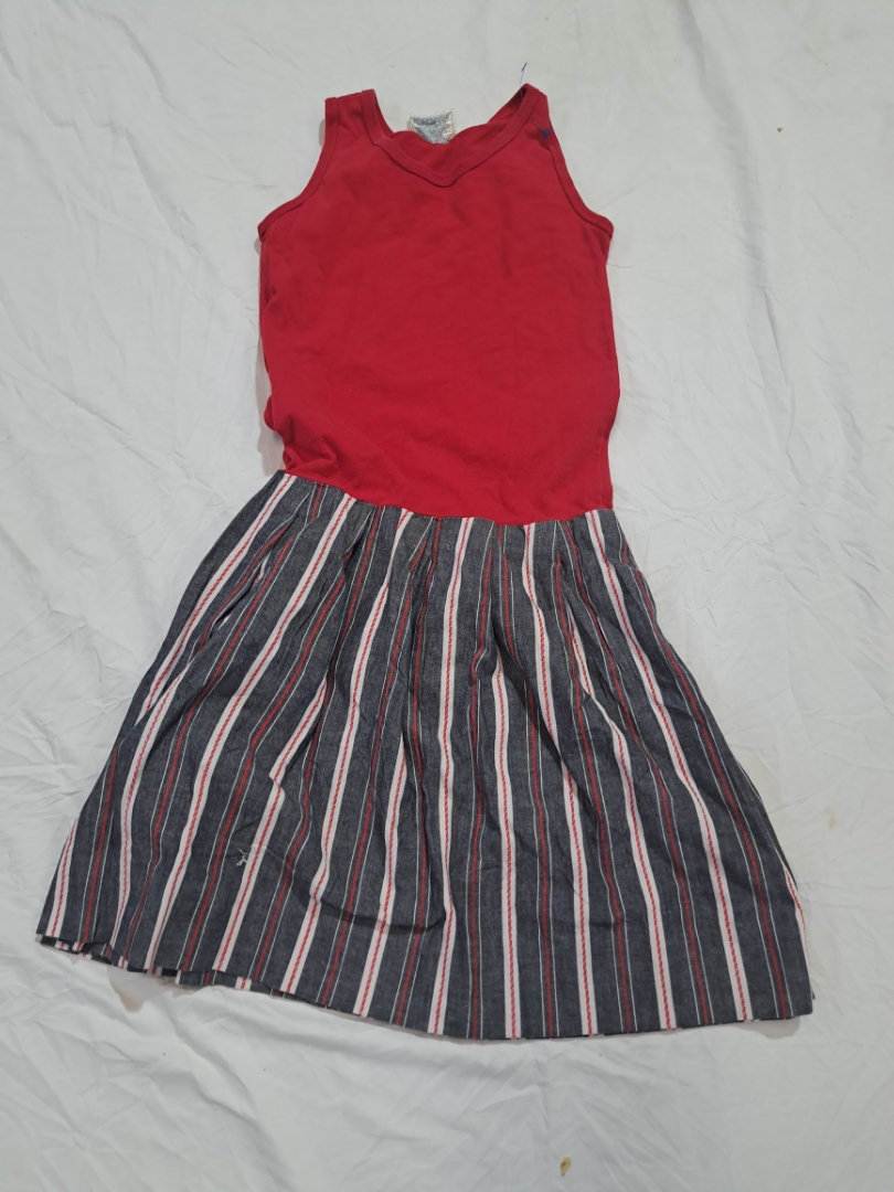 Red and Striped Dress