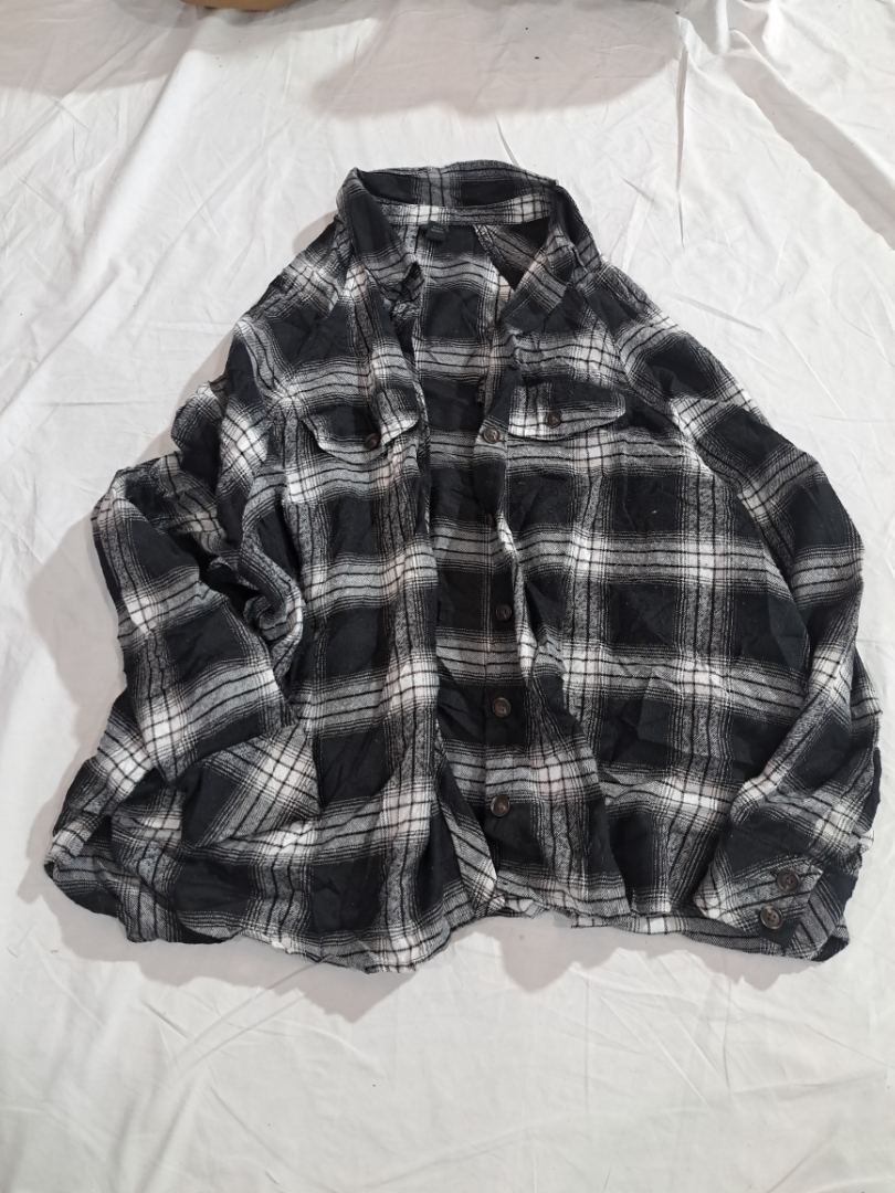 Wild Fable Black and White Plaid Flannel Shirt