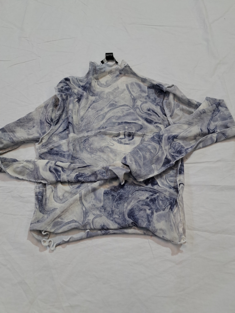 Top de malla con estampado de mármol For..