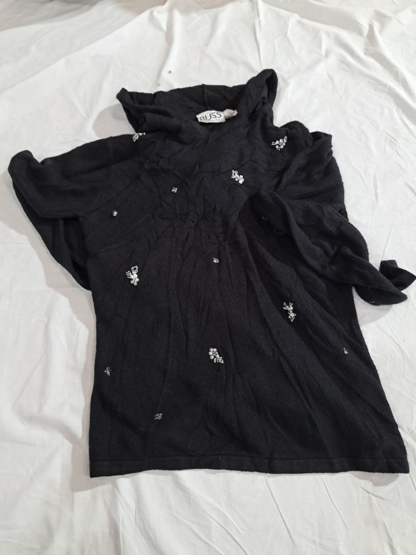 RUSS Black Embellished Hoodie