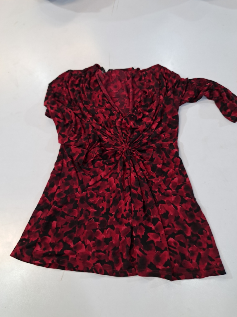 Daisy Fuentes Petites Red and Black Print Dress