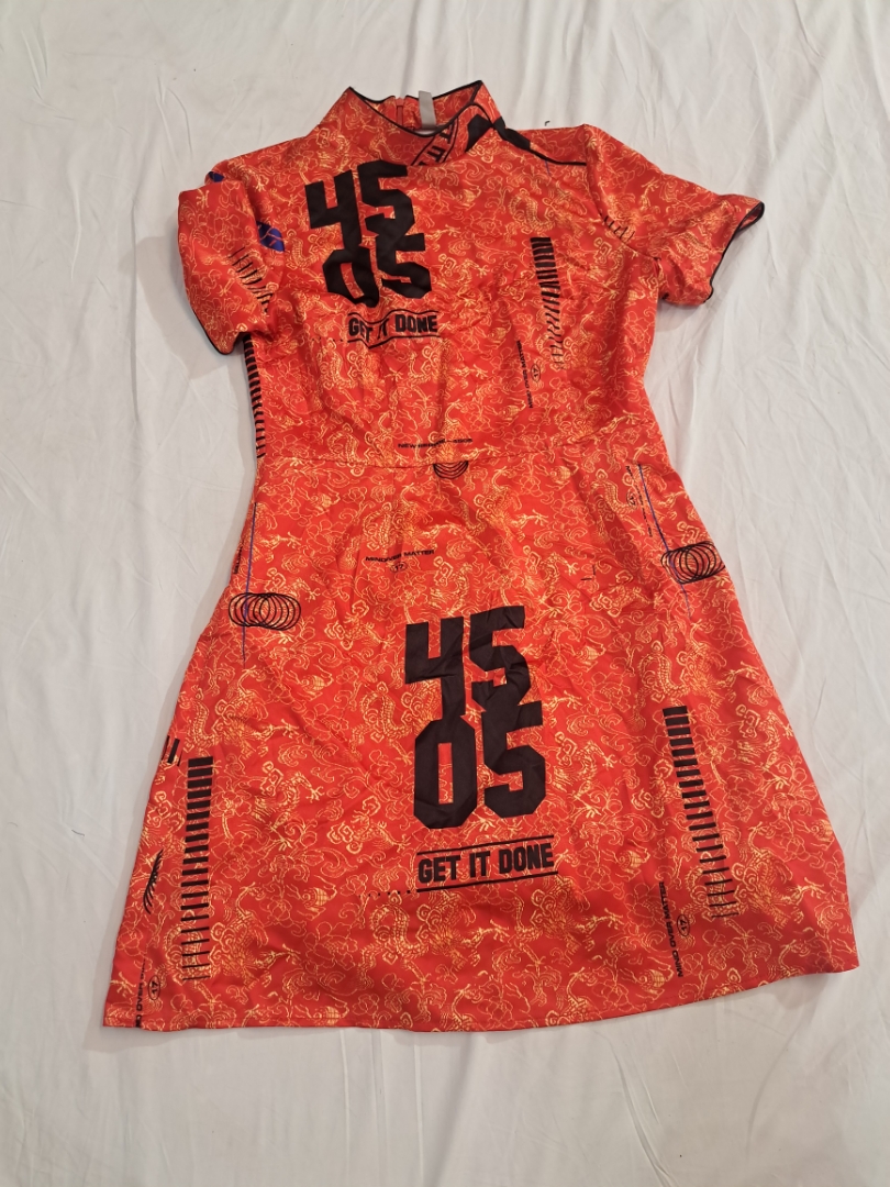 Orange Graphic Print Mini Dress