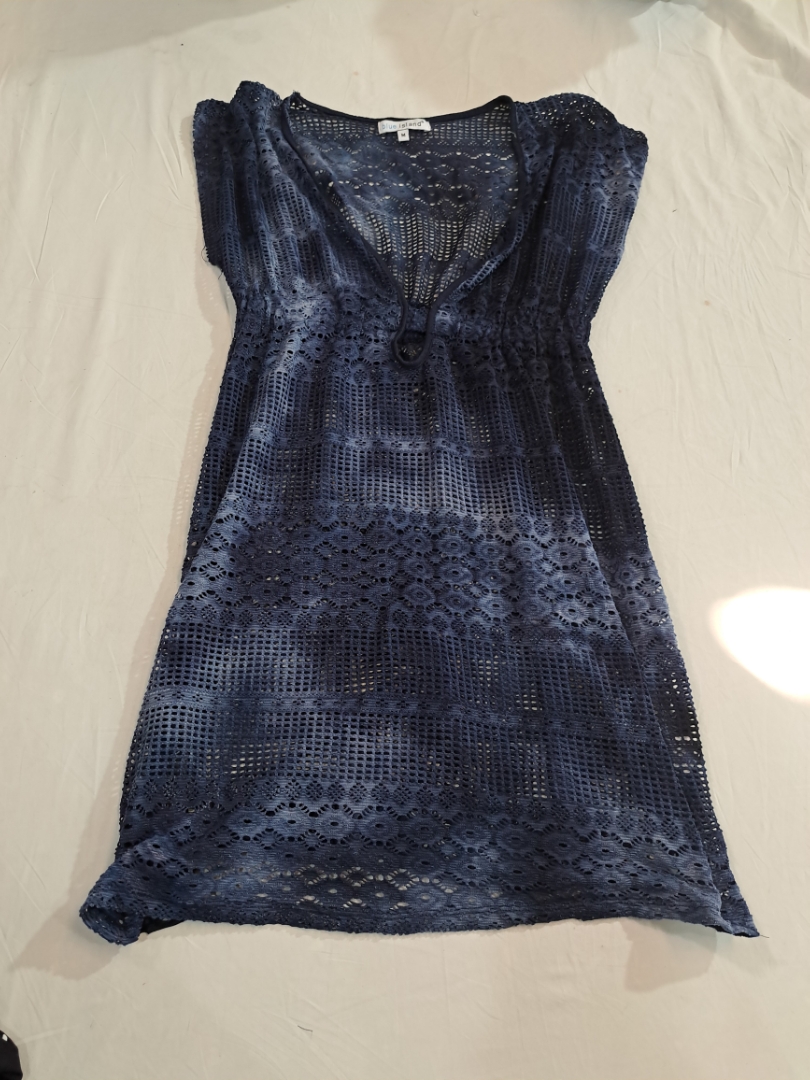 Blue Island Blue Crochet Cover-Up Dress