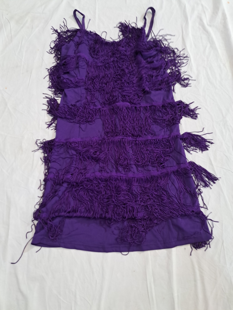 Purple Fringe Mini Dress