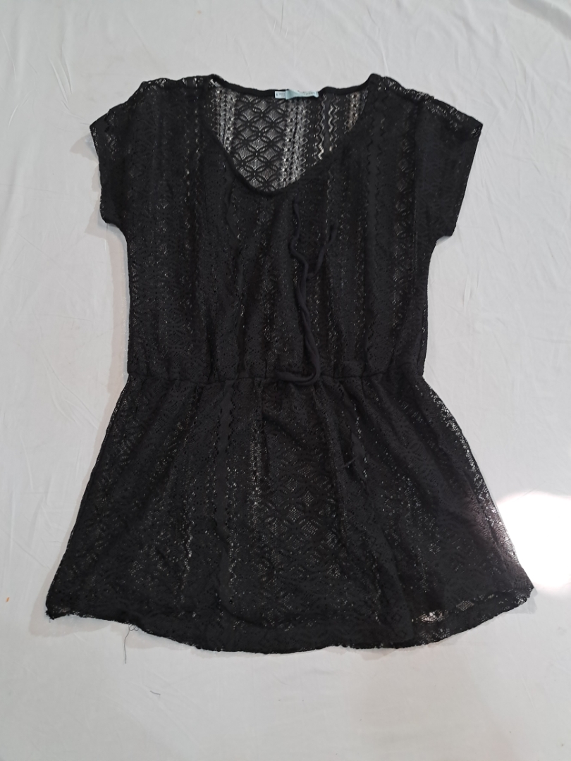 Black Lace Tunic Top