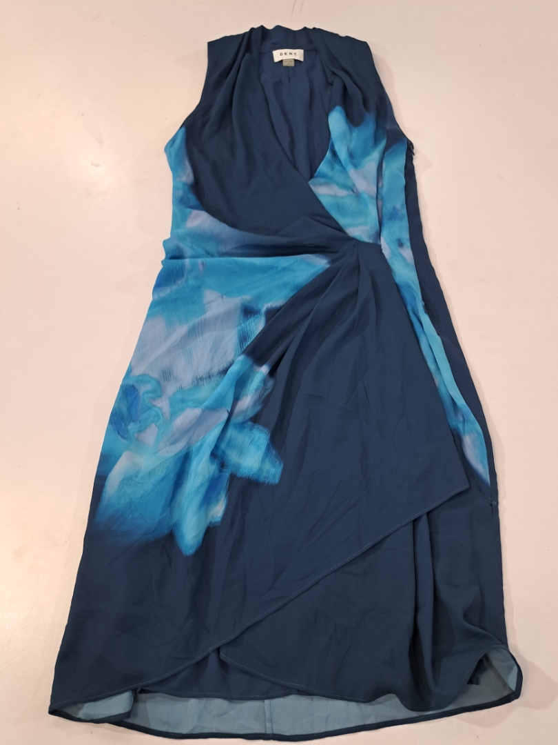 DKNY Blue Floral Sleeveless Dress