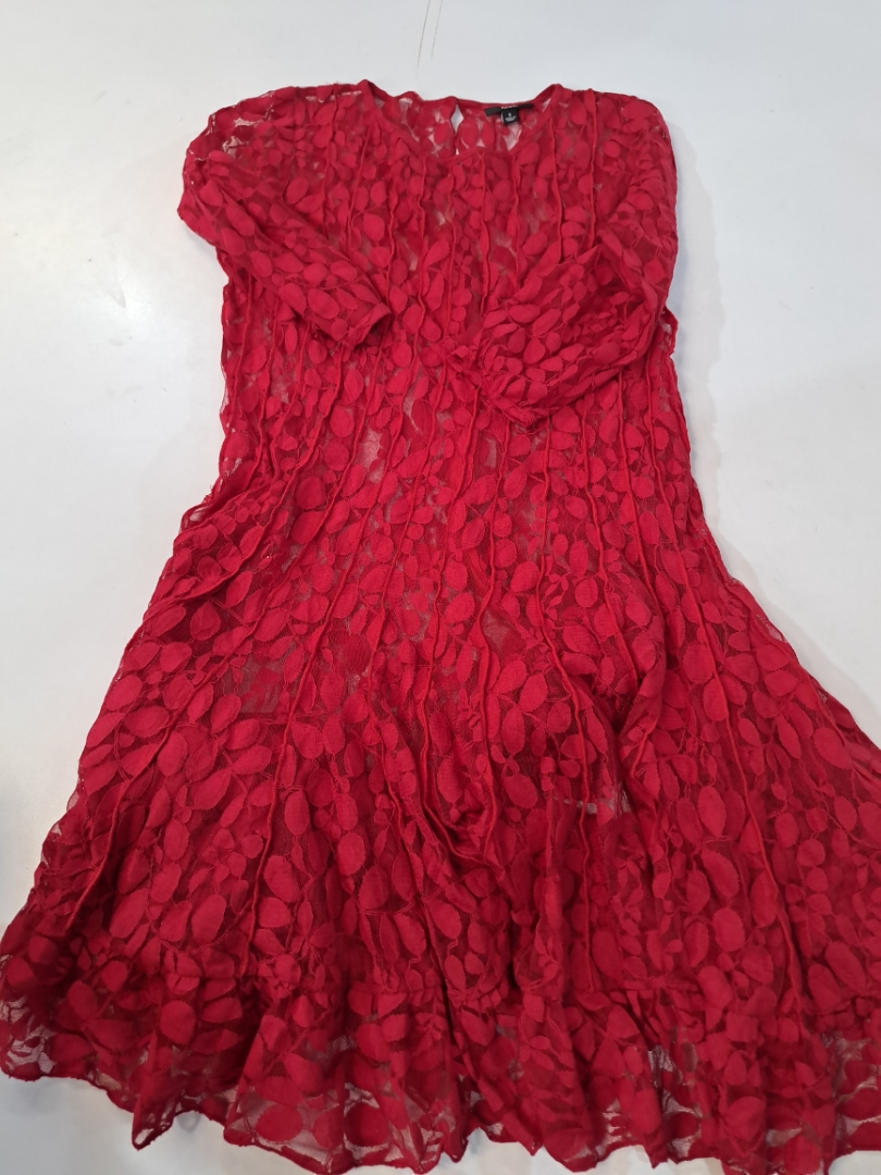 MSK Red Lace Long Sleeve Dress