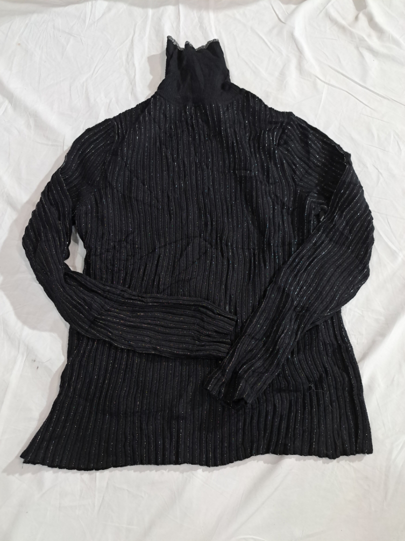Black Turtleneck Long Sleeve Top