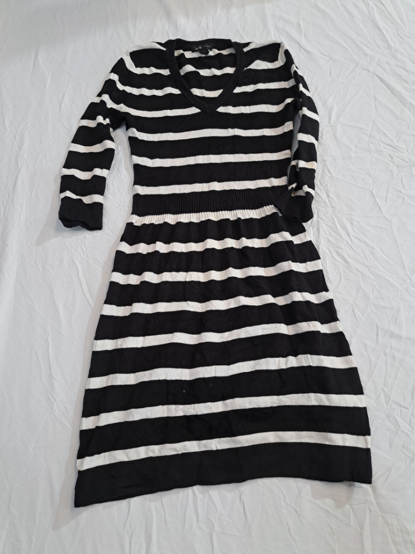 MNG Basics Vestito a Maglia a Righe