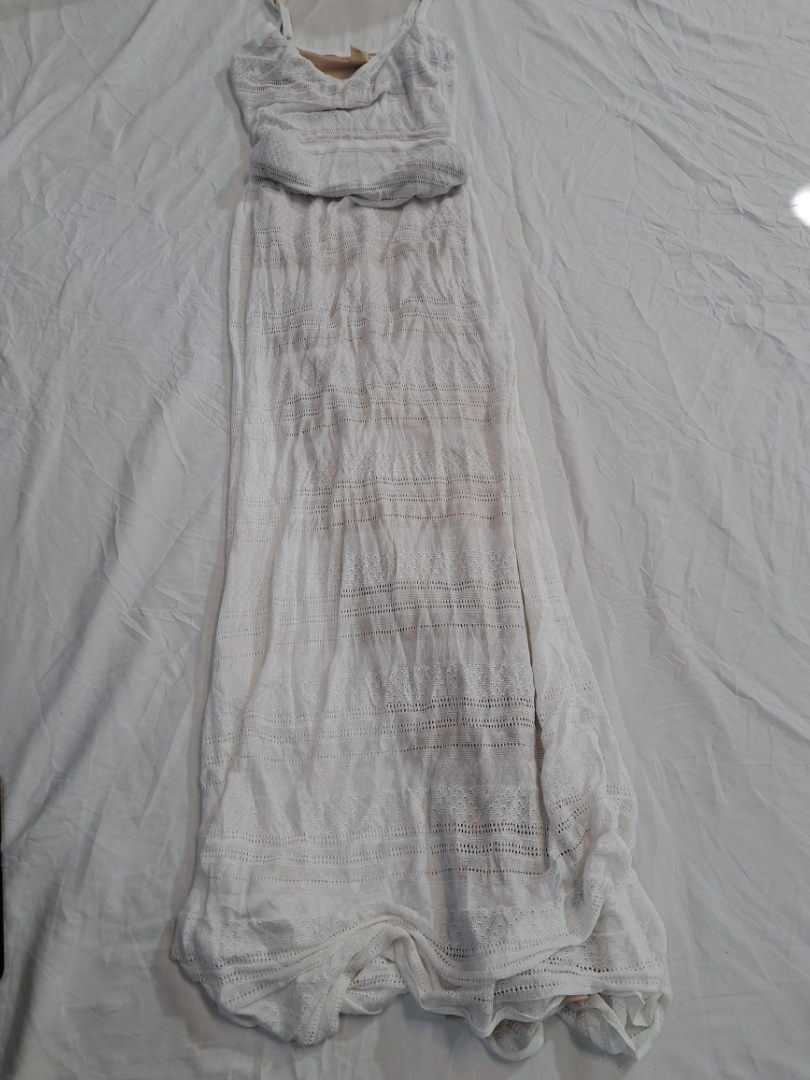 Arden B. White Crochet Maxi Dress