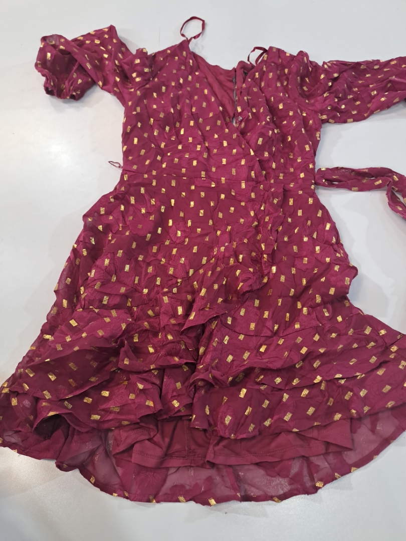 City Triangles Vestido Marrón y Dorado