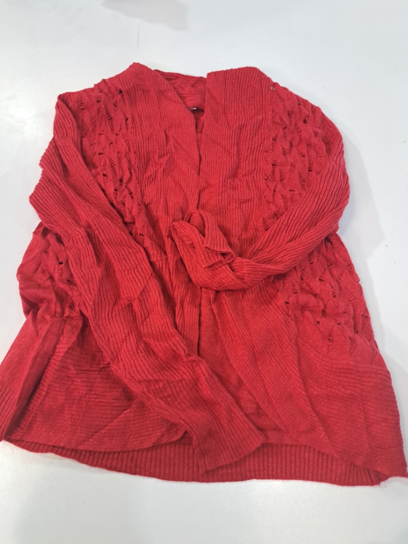 Sag Harbor Red Knit Cardigan