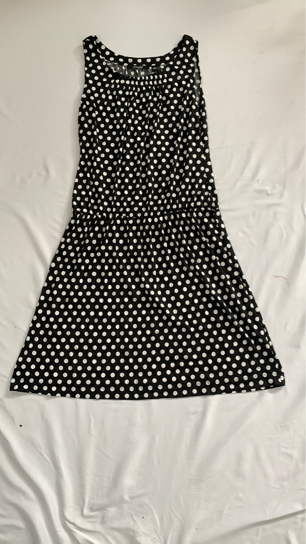 Essentials by Milano Black and White Polka Dot Dre..