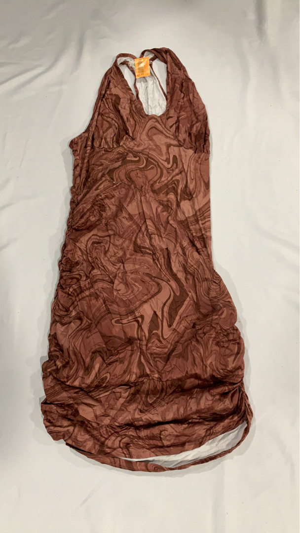 Brown Marble Print Mini Dress