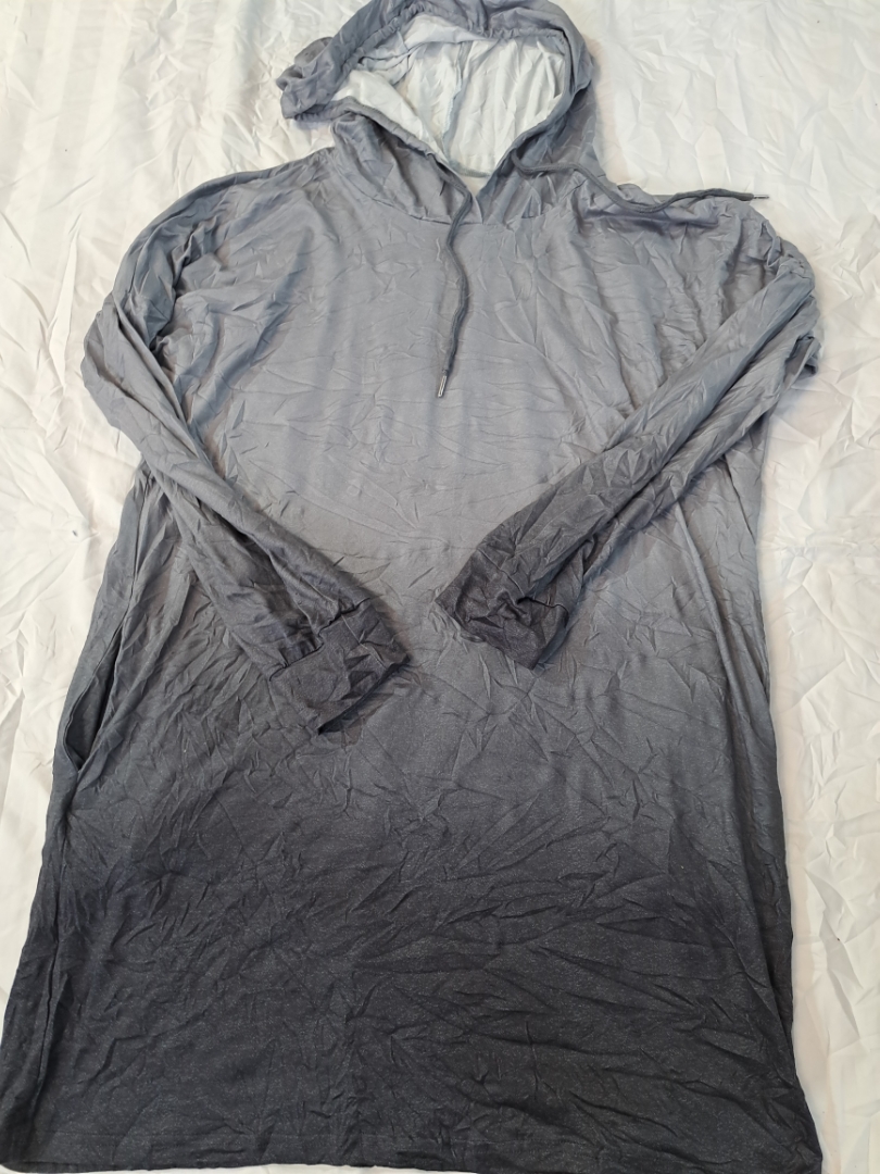 Gray Ombre Hoodie Dress