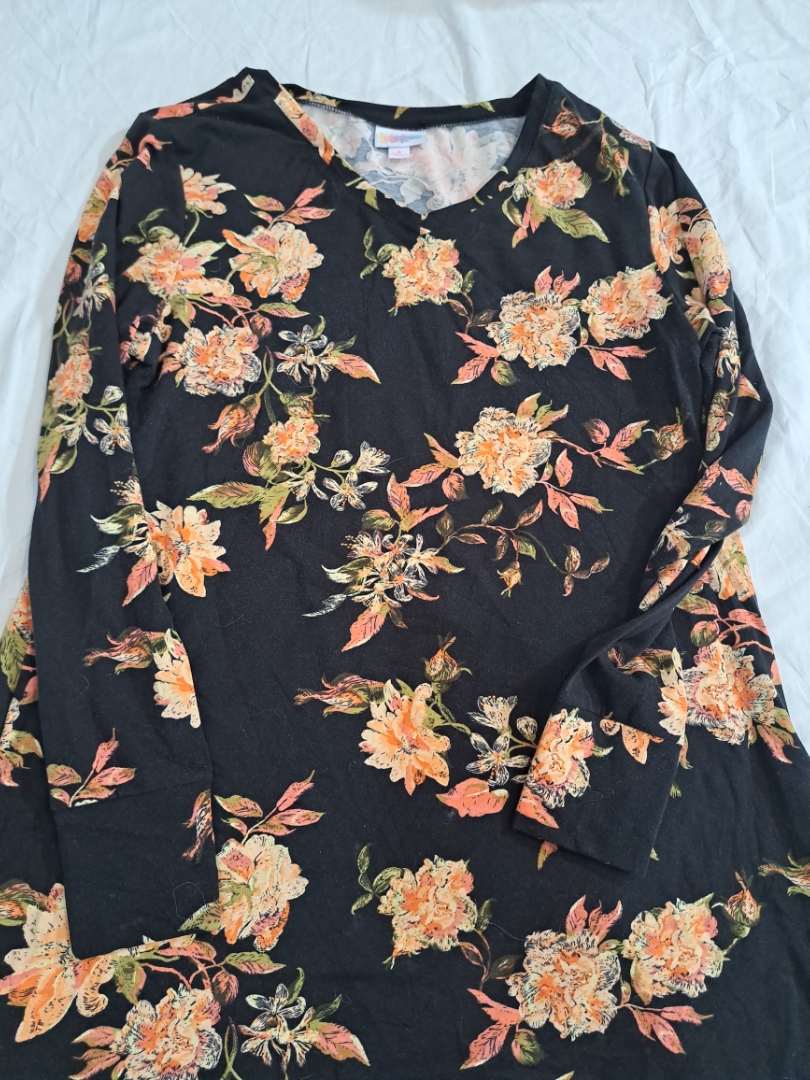 Lularoe Floral Print Long Sleeve Dress