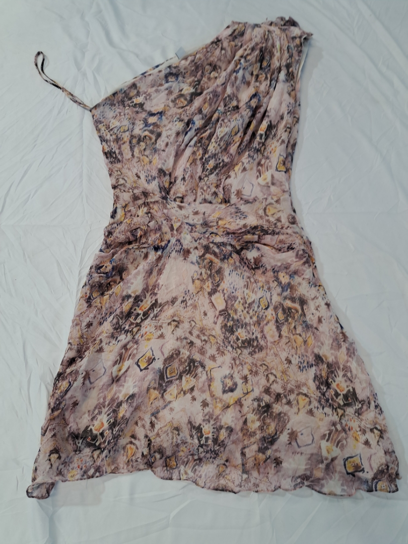 One Shoulder Printed Mini Dress